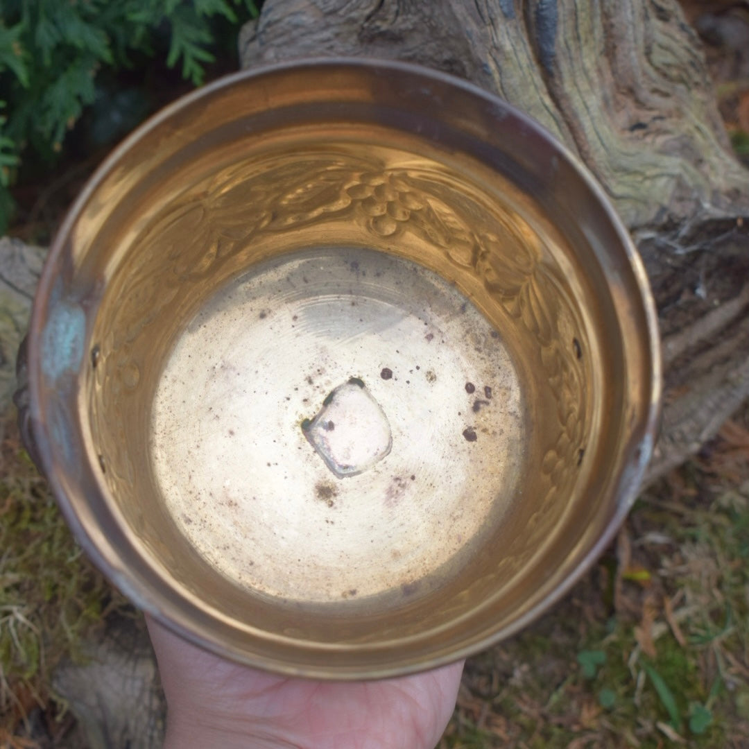Vintage Medium Brass Cauldron