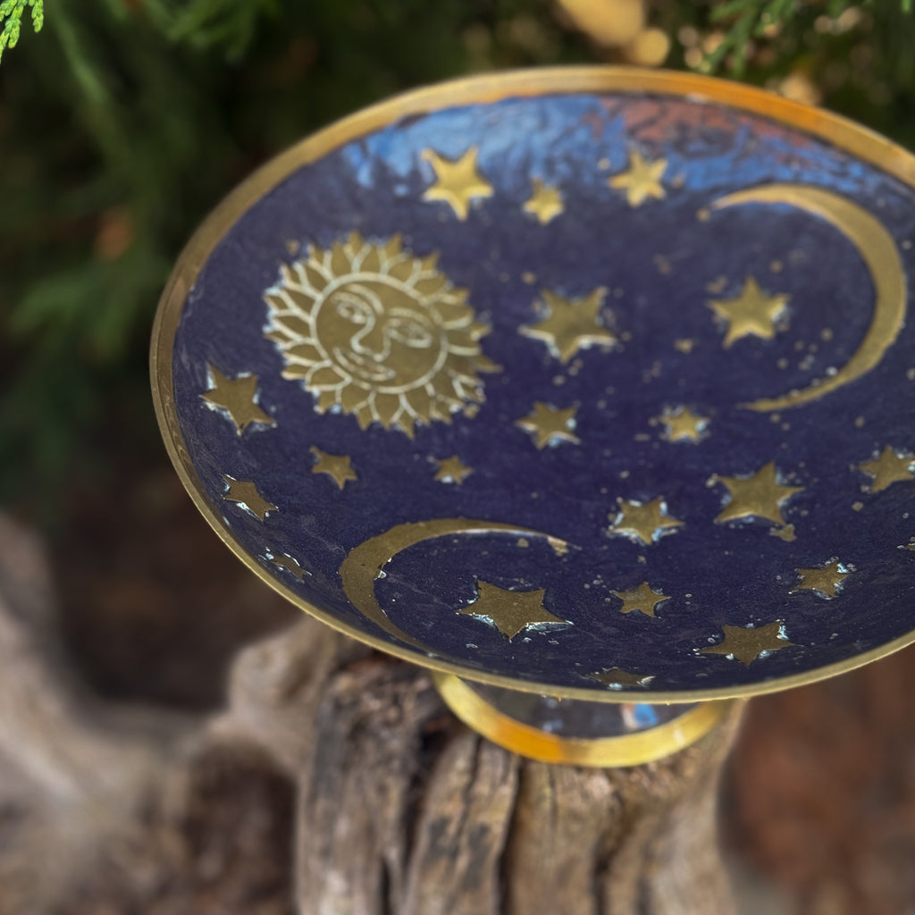 Vintage Brass Star, Moon & Sun Bowl
