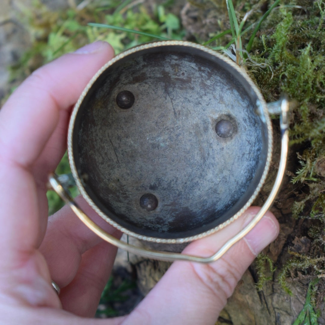 Mini Vintage Brass Cauldron