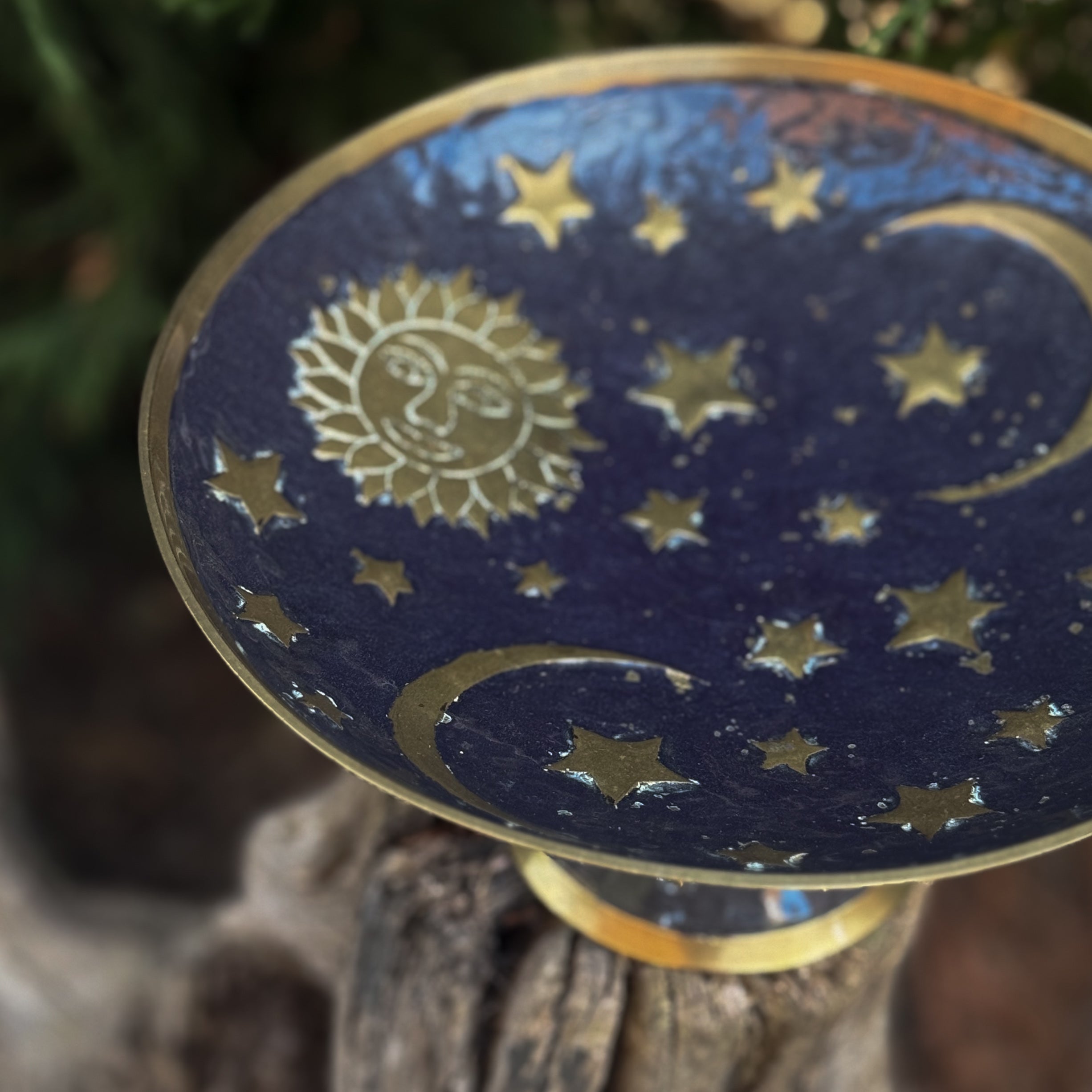 Vintage Brass Star, Moon & Sun Bowl