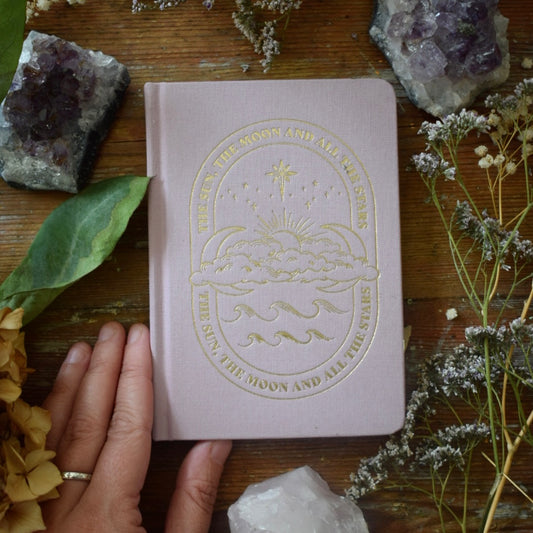 Pink Sun & Moon Fabric Notebook