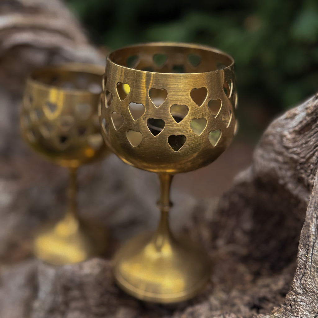 Vintage Heart Cut out Candle Stick Holders