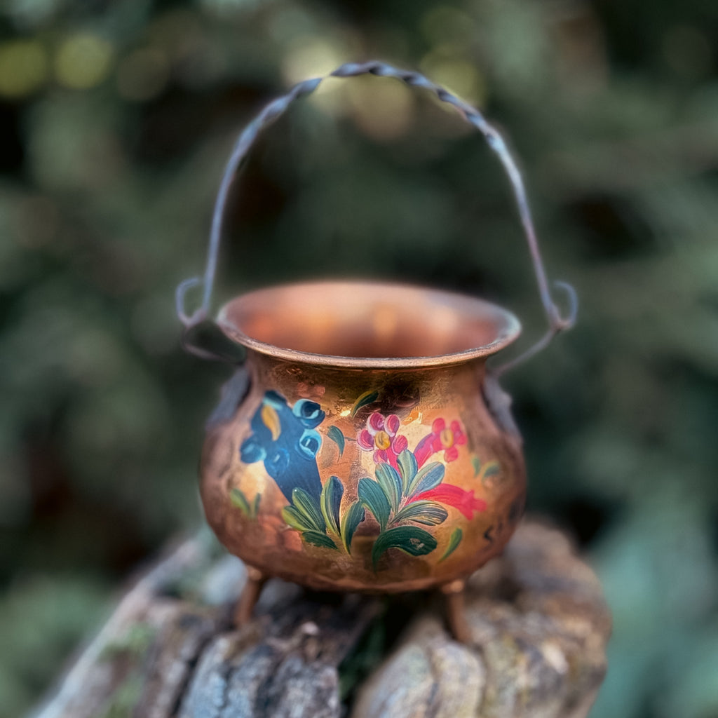 Small Vintage Copper Cauldron