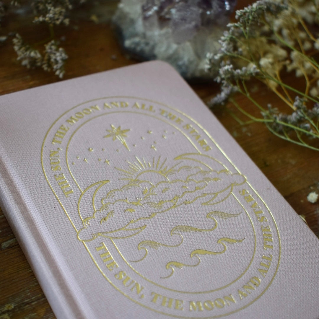 Pink Sun & Moon Fabric Notebook