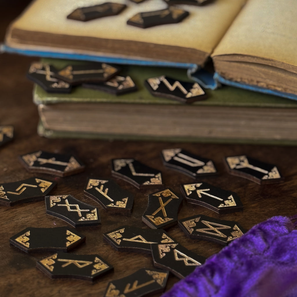 Carved Wooden Rune Set