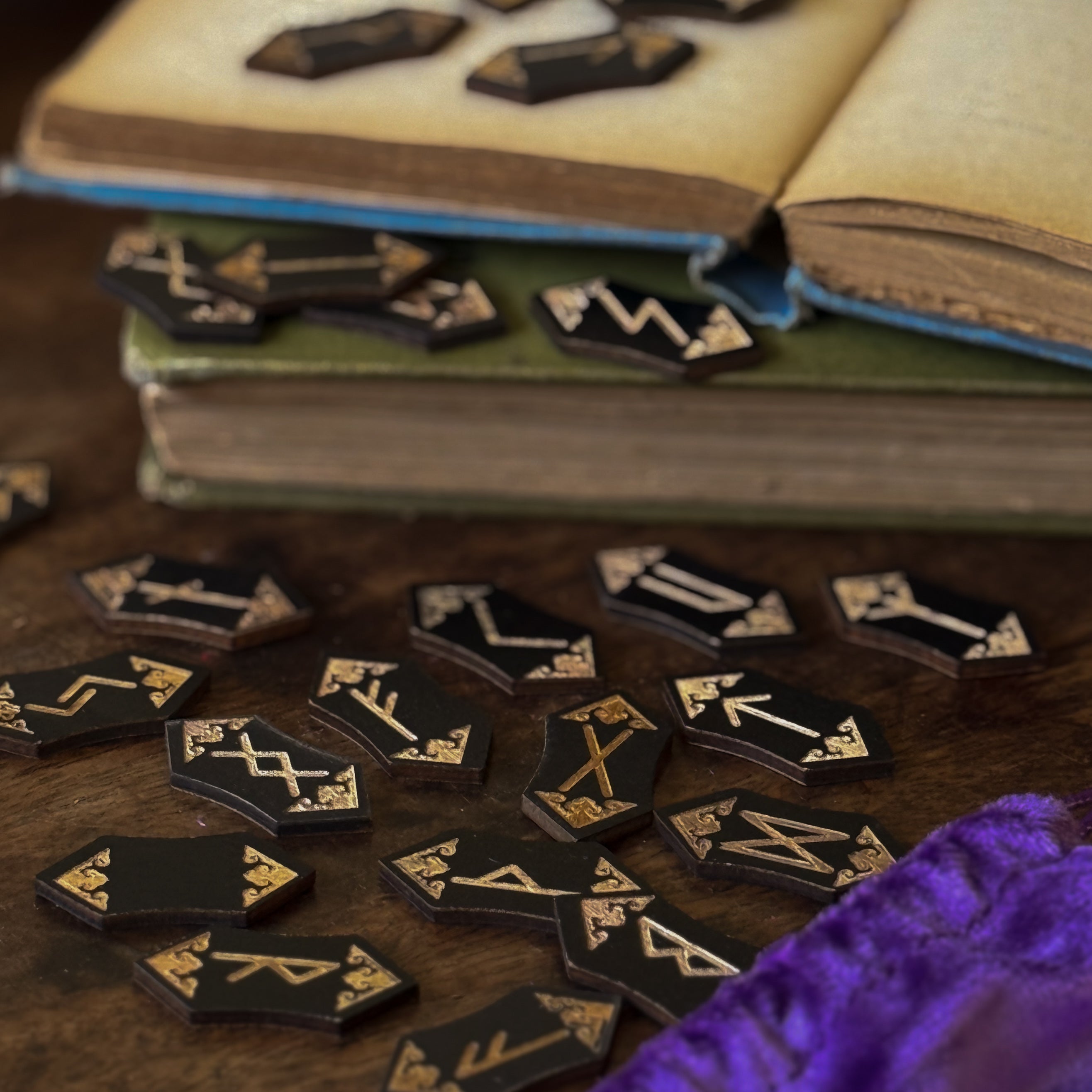 Carved Wooden Rune Set