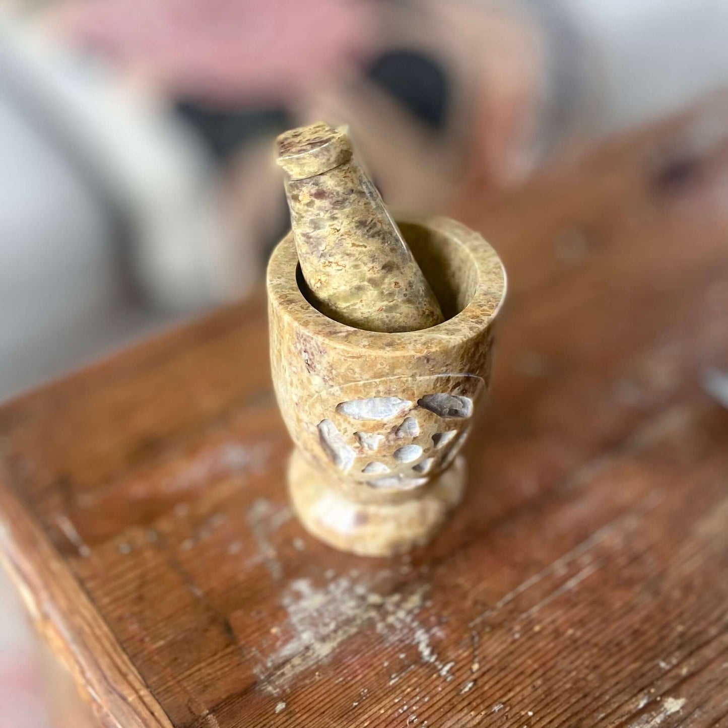  Soap Stone Pentagram Pestle and Mortar