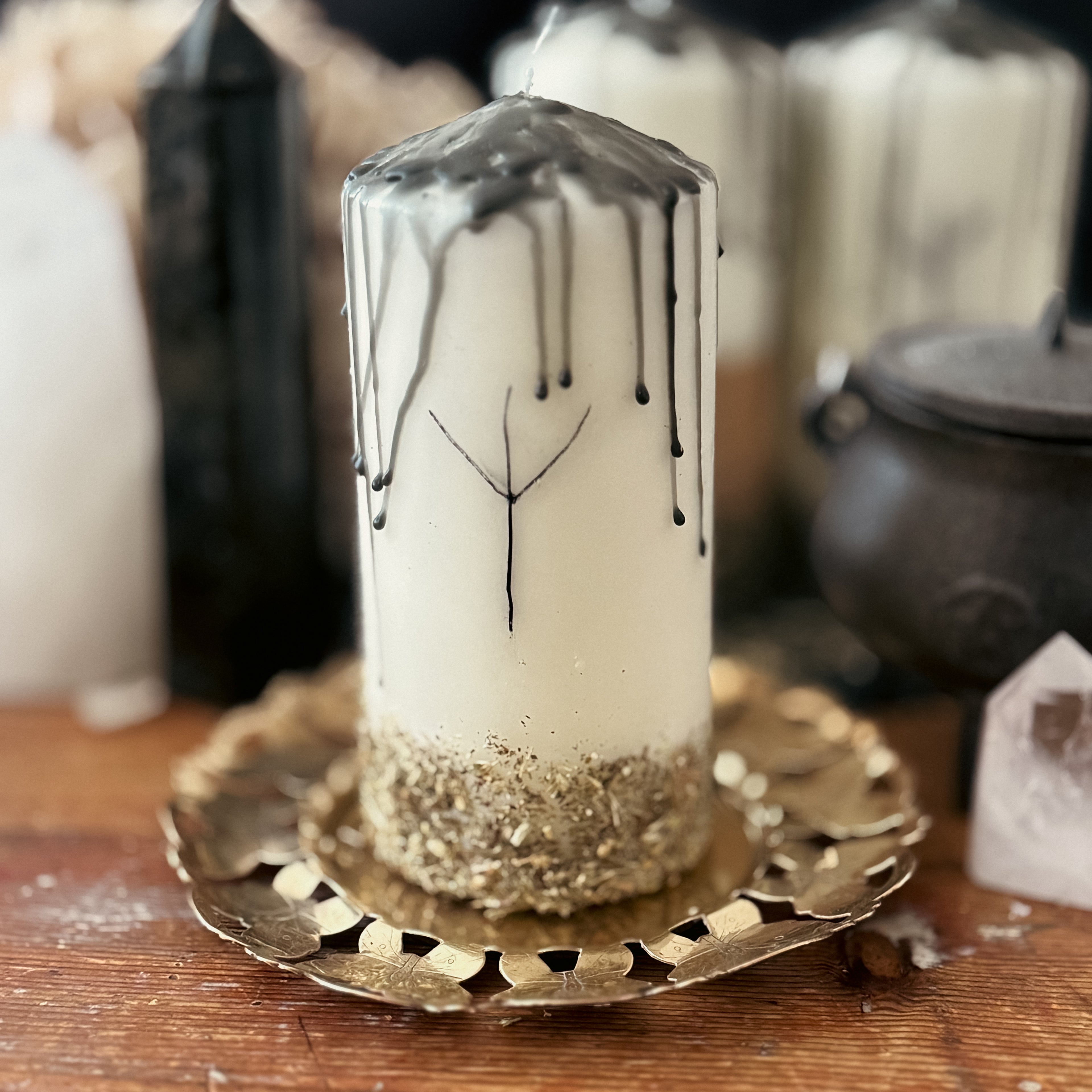 Large Protection Spell Pillar Candle
