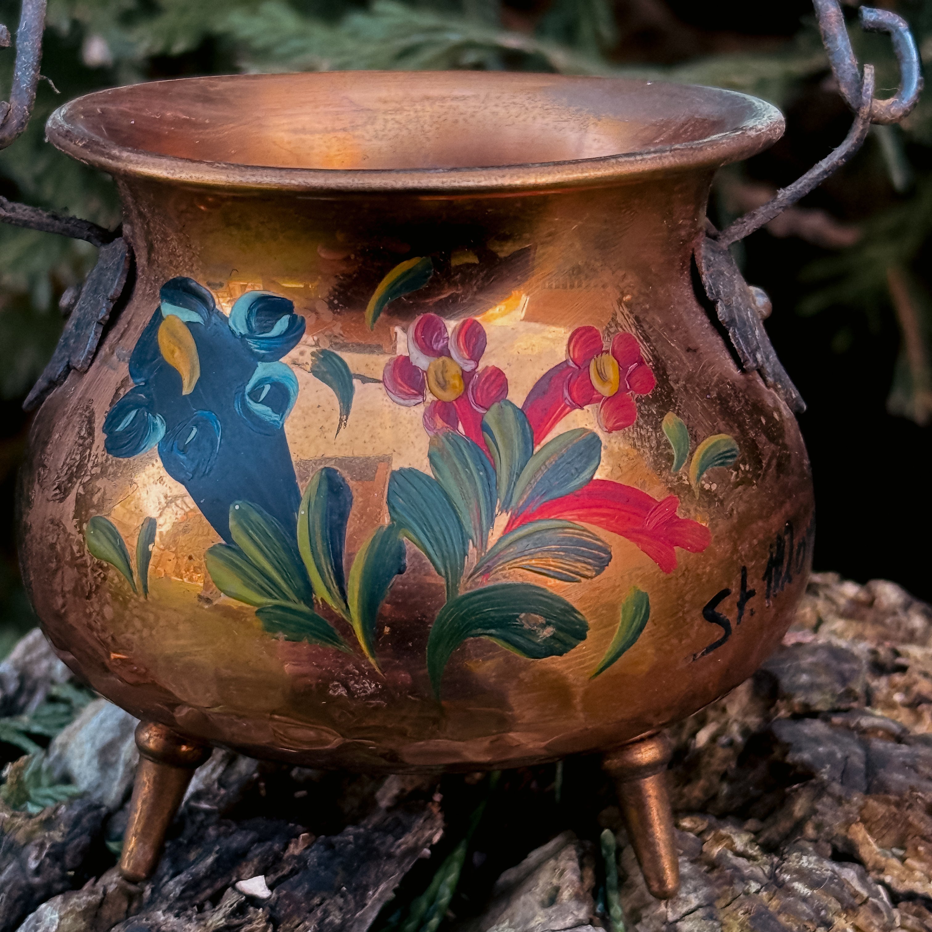 Small Vintage Copper Cauldron