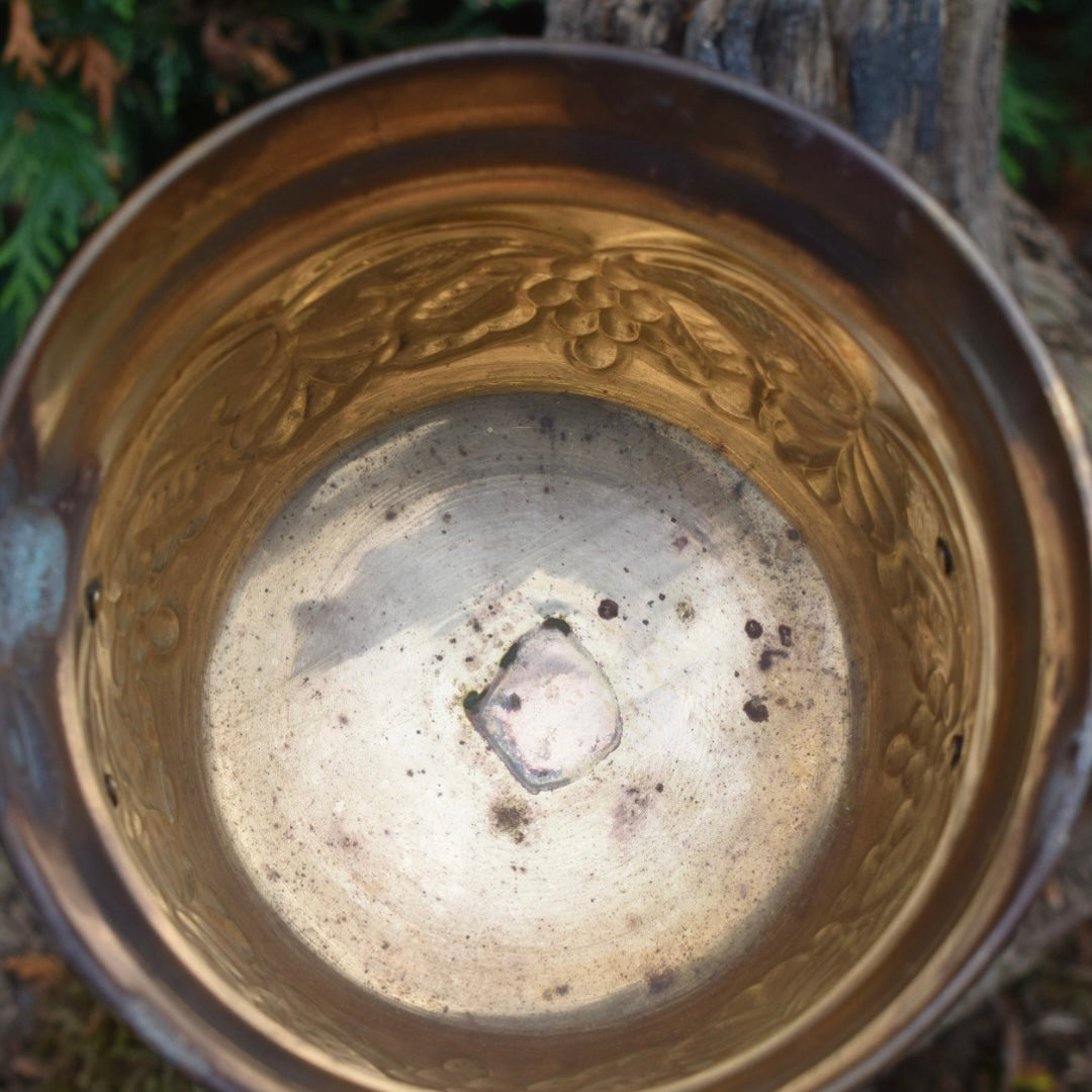 Vintage Medium Brass Cauldron