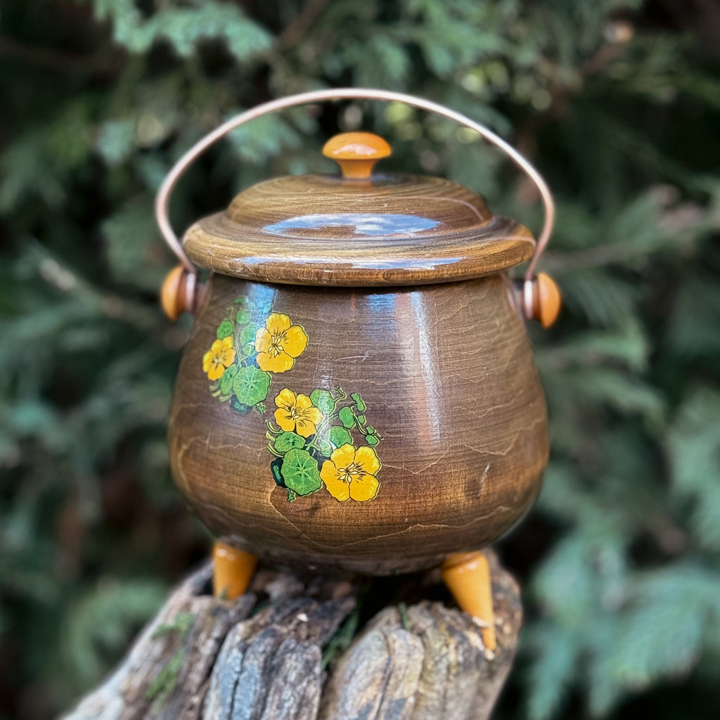 Vintage Wooden Cauldron