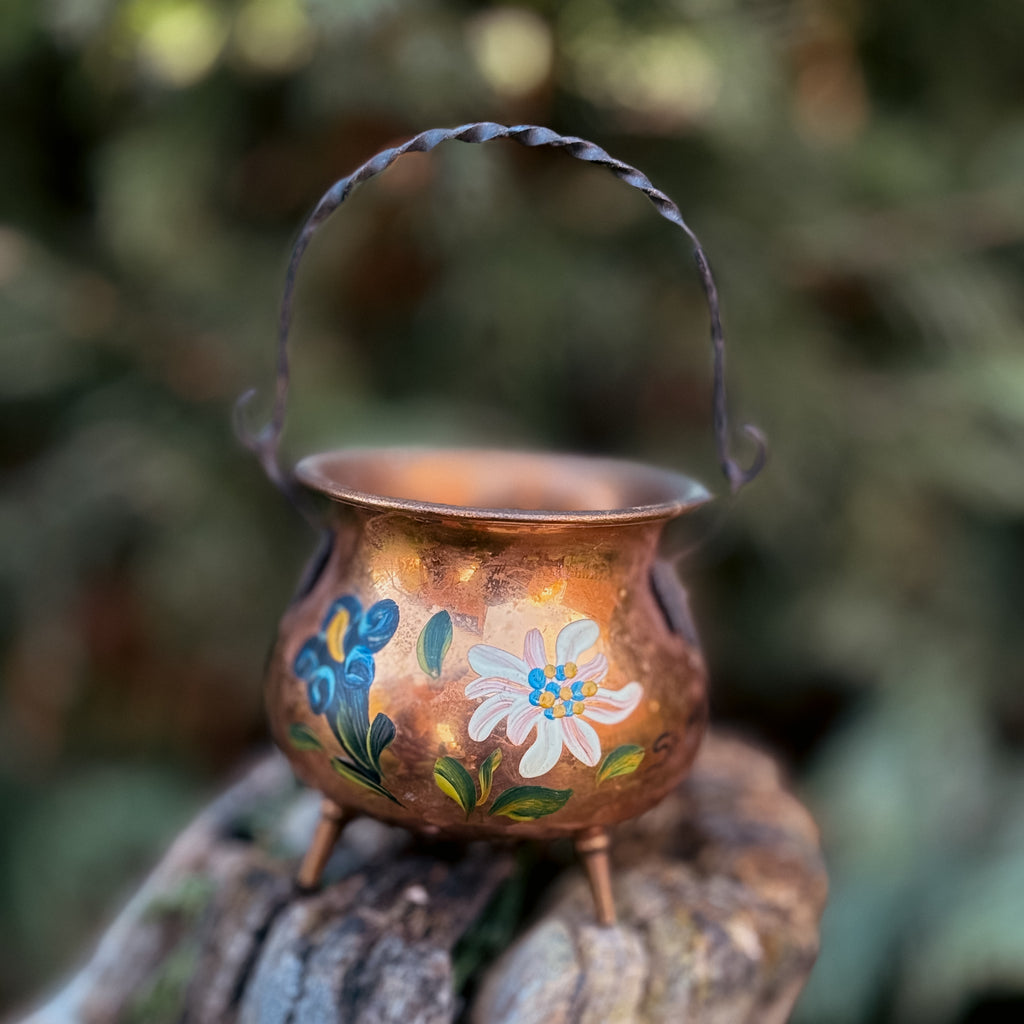 Small Vintage Copper Cauldron