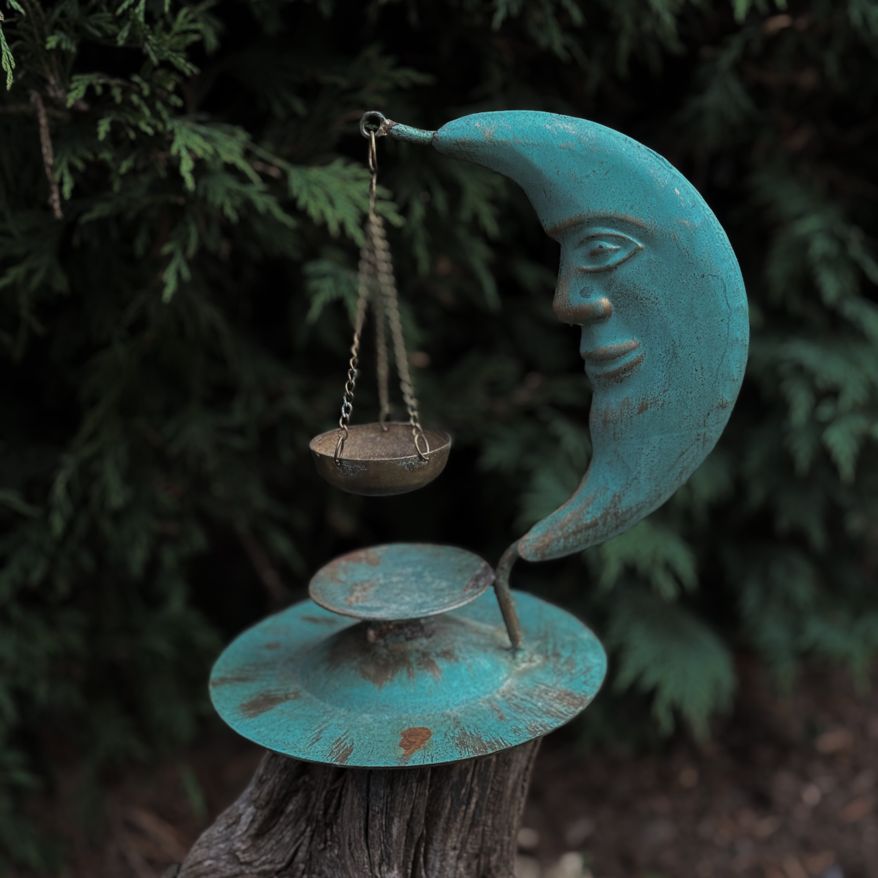 Vintage Moon Incense Holder