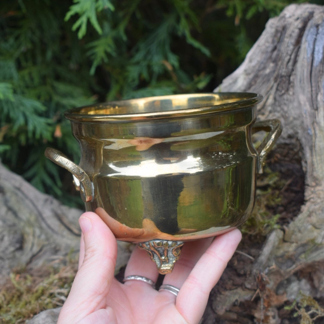 Vintage Brass Cauldron