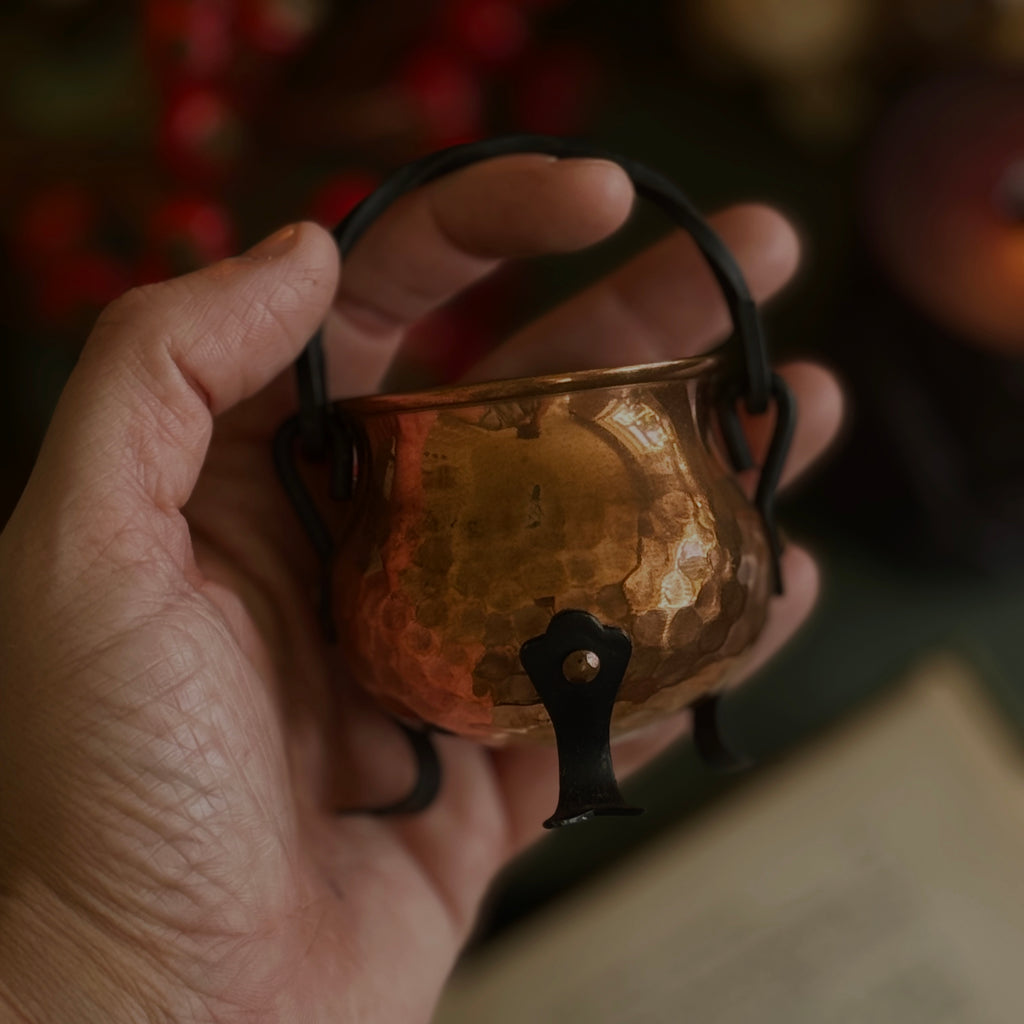 Vintage Mini Copper Cauldron