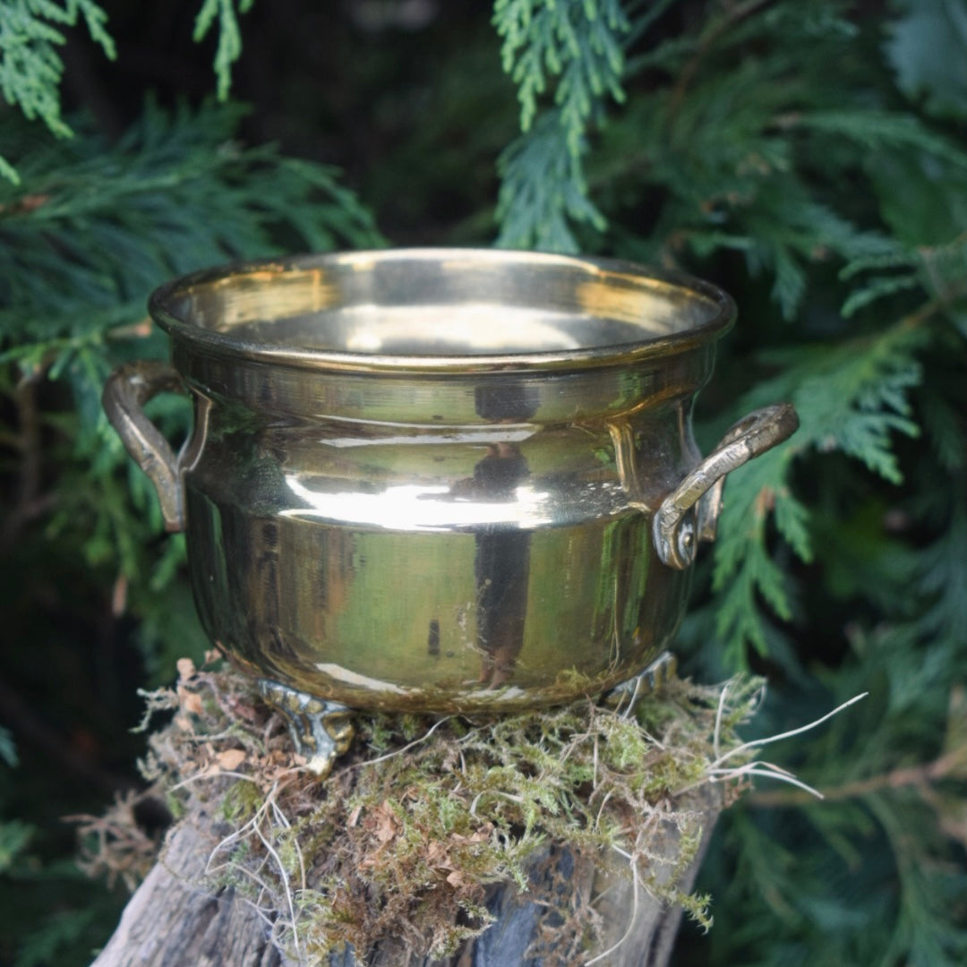 Vintage Brass Cauldron