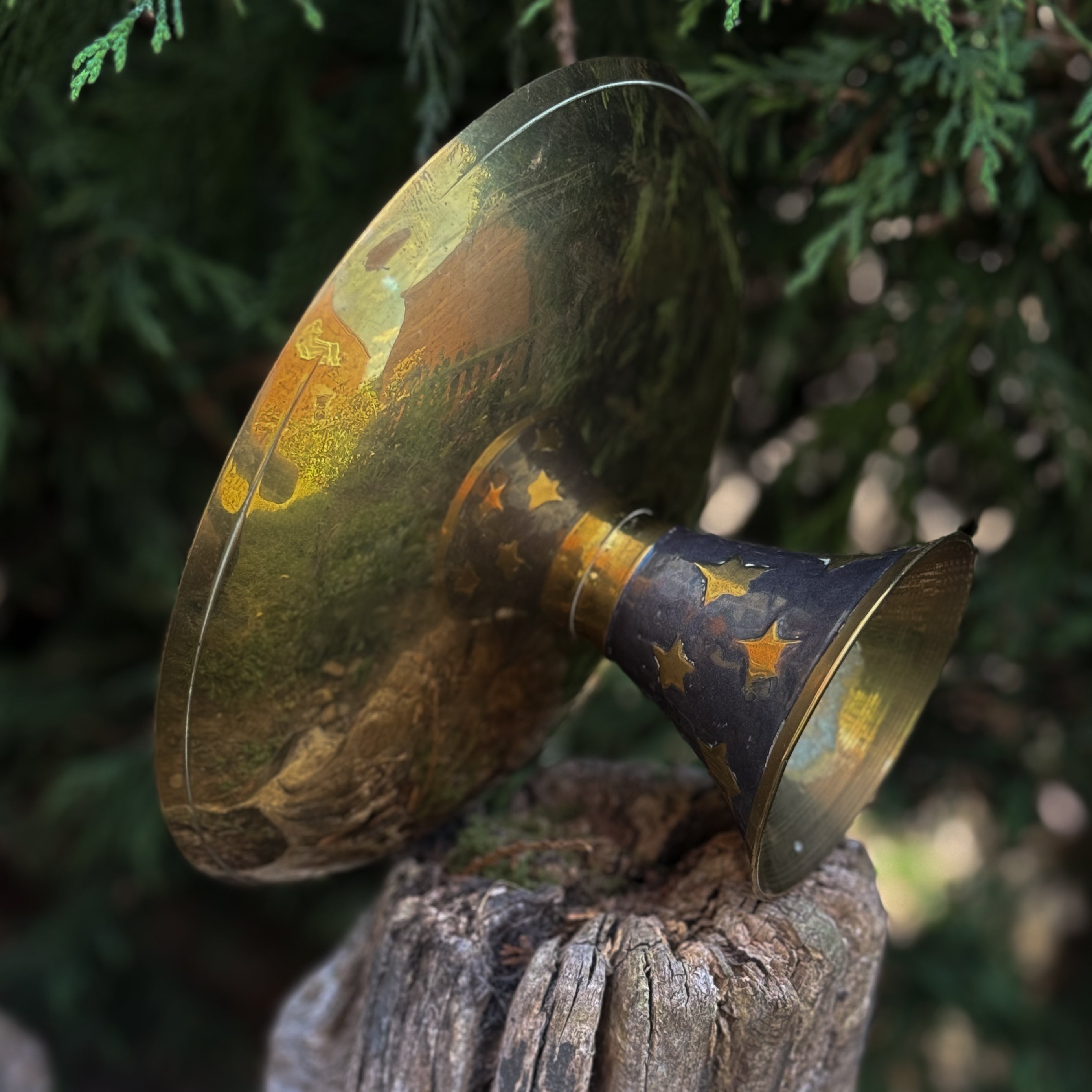 Vintage Brass Star, Moon & Sun Bowl