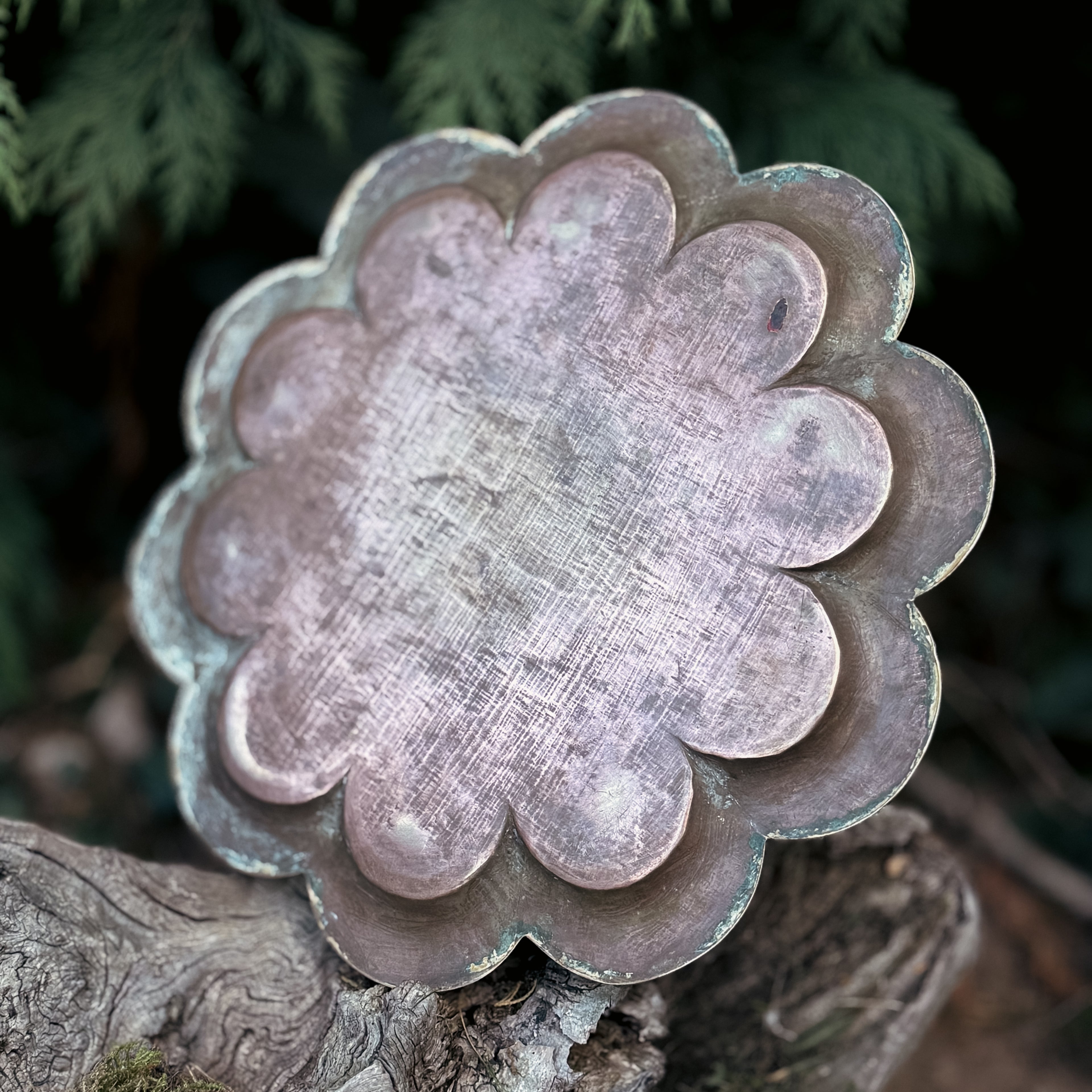 Vintage Large Brass Spell Plate