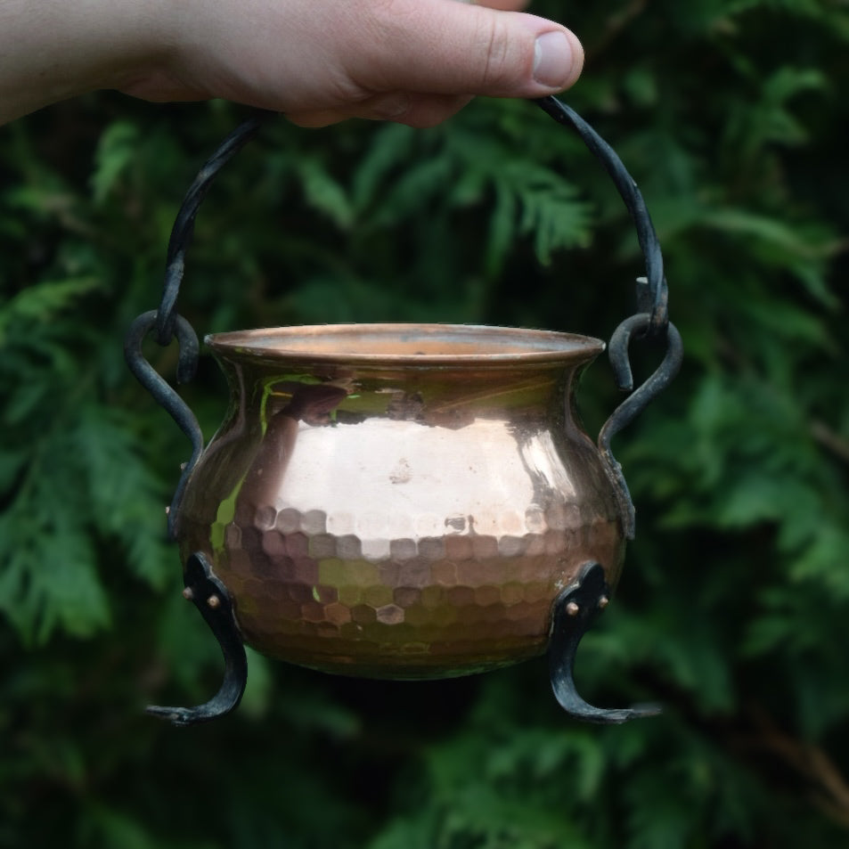 Vintage Medium Copper Cauldron