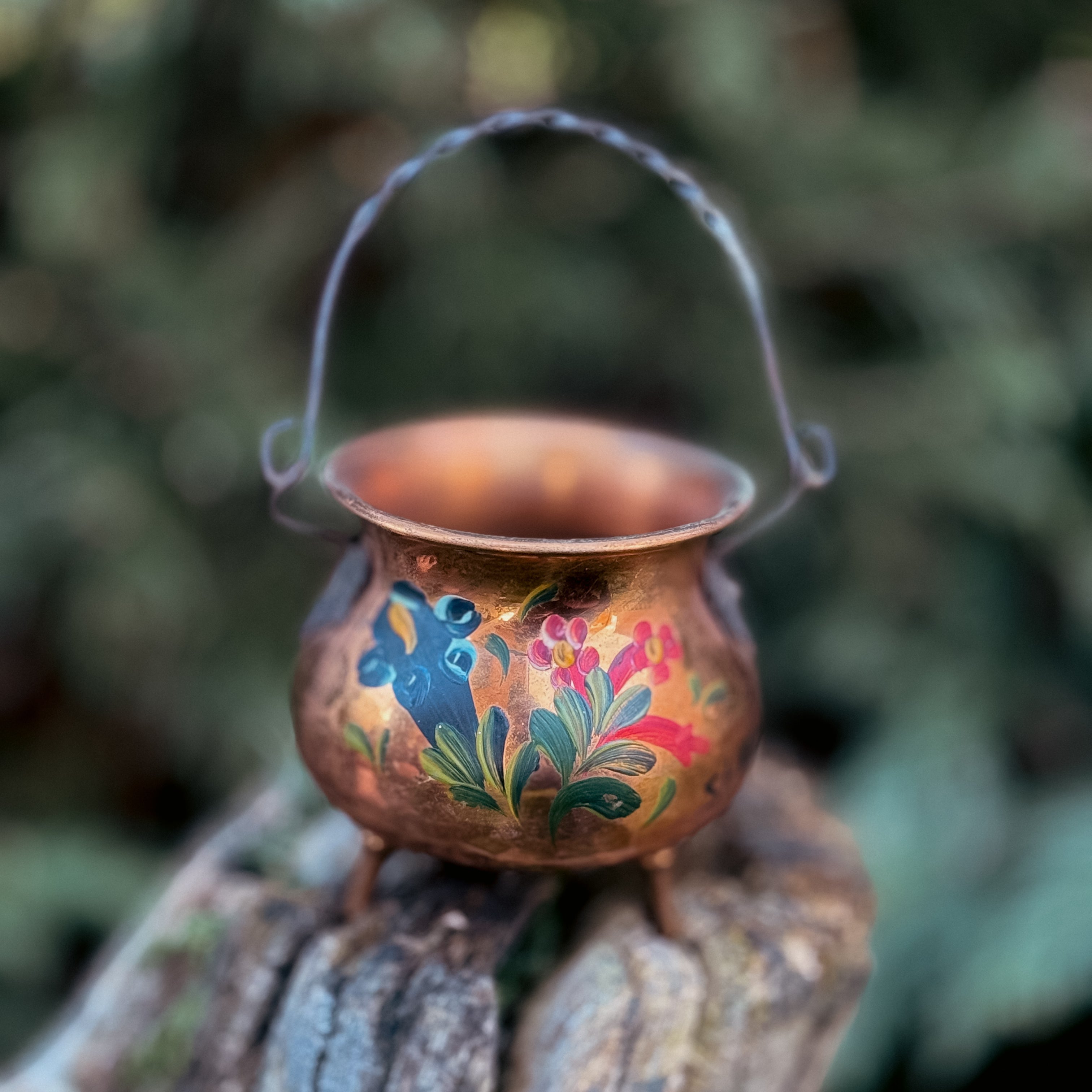 Small Vintage Copper Cauldron