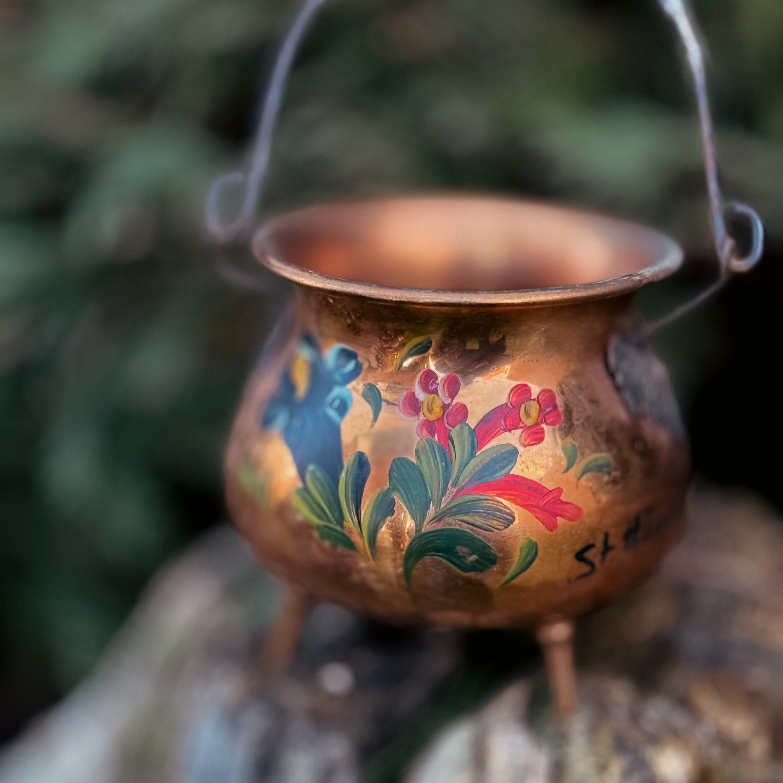 Small Vintage Copper Cauldron