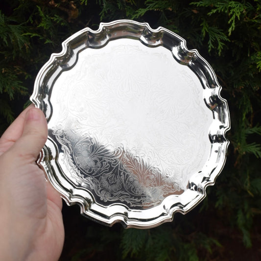 Vintage silver plated spell plate